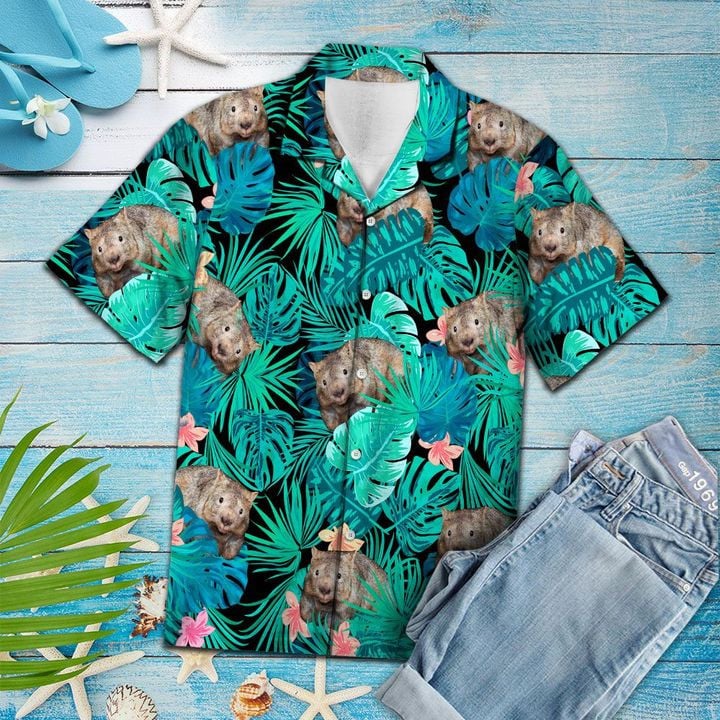 Wombat Tropical Hawaiian Shirt | For Men & Women | Adult | HW6513