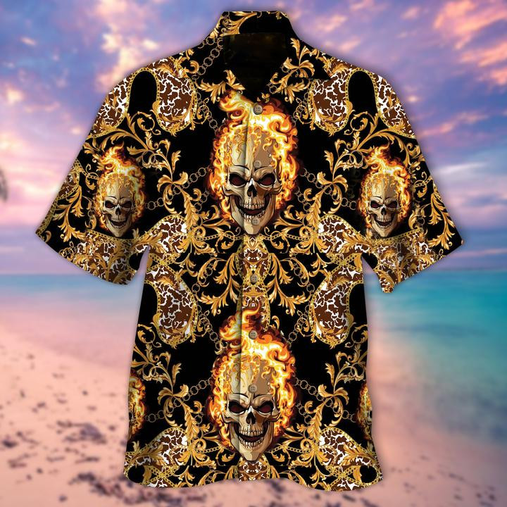 Fiery Skulls Hawaiian Shirt | For Men & Women | Adult | HW6556