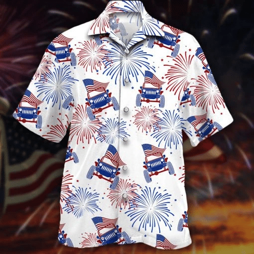 American Flag Jeep Car Hawaiian Shirt | For Men & Women | Adult | HW6875