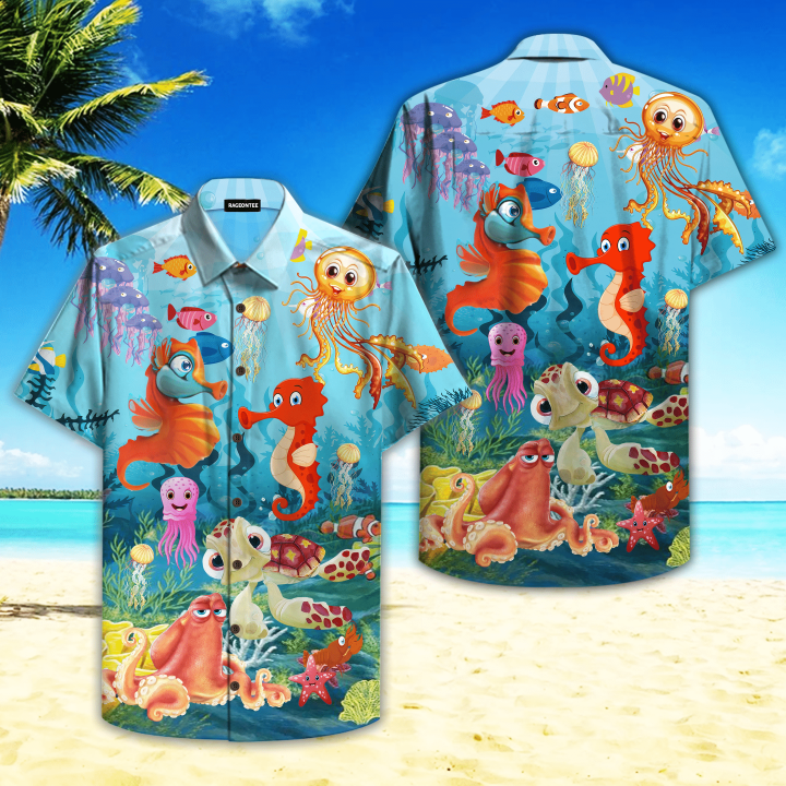 Crazy Funny Under The Ocean Life Hawaiian Shirt | For Men & Women | Adult | HW4719