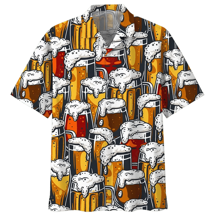 Beer Glass Pattern Hawaiian Shirt | For Men & Women | Adult | HW7637