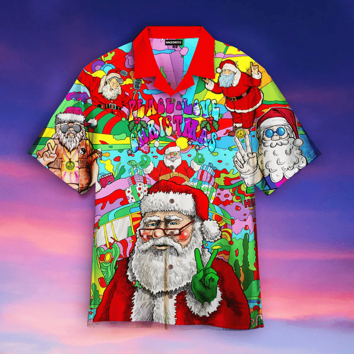 Hippie Santa Claus Christmas Hawaiian Shirt | For Men & Women | Adult | WT1203