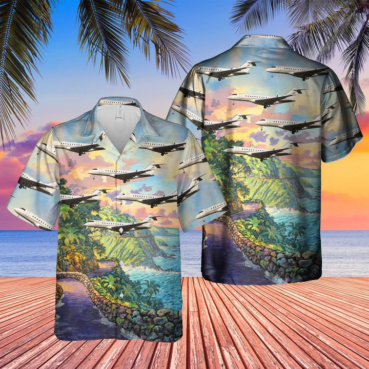 US Bombardier Global 5000 Hawaiian Shirt | For Men & Women | Adult | HW7244