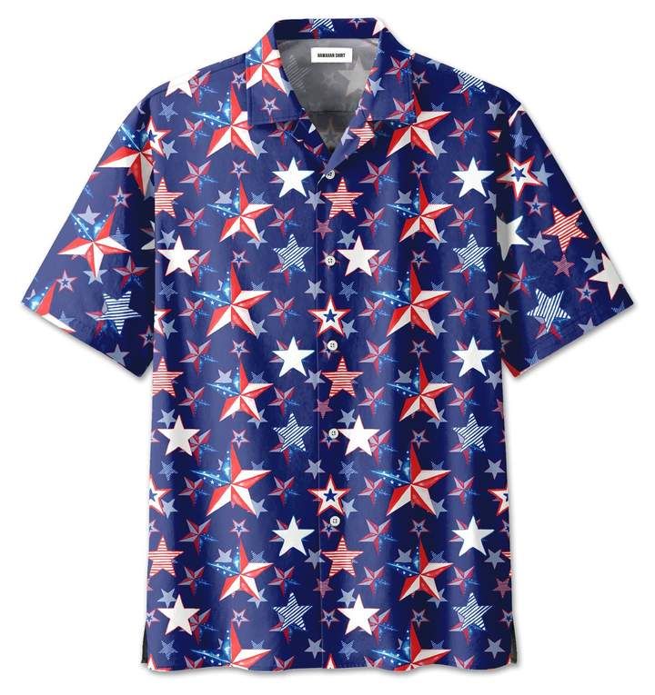 4th Of July US Flag Star Hawaiian Shirt | For Men & Women | Adult | HW6699