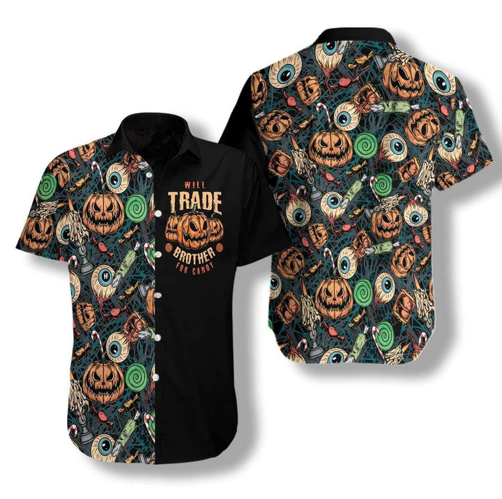 Halloween Scary Pumpkin Hawaiian Shirt | For Men & Women | Adult | HW7639