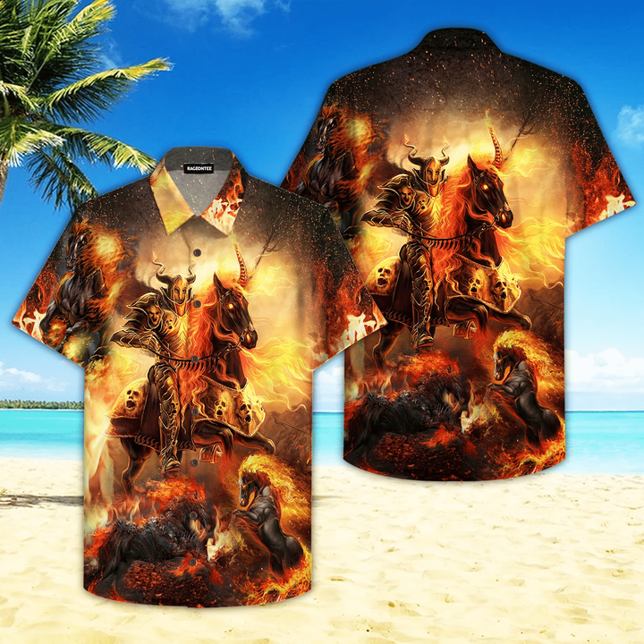 Fire Horse Warrior Hawaiian Shirt | For Men & Women | Adult | HW4760