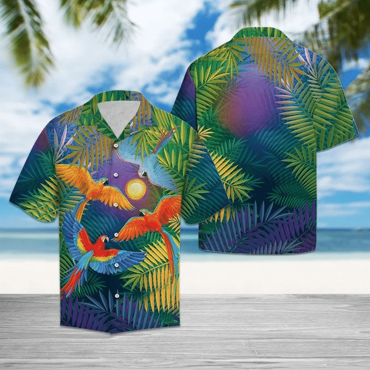 Parrot Colorful Forest Hawaiian Shirt | For Men & Women | Adult | HW6558