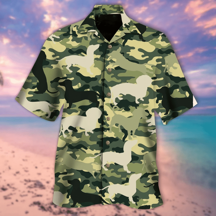 Dachshund Camo Hawaiian Shirt | For Men & Women | Adult | HW6603