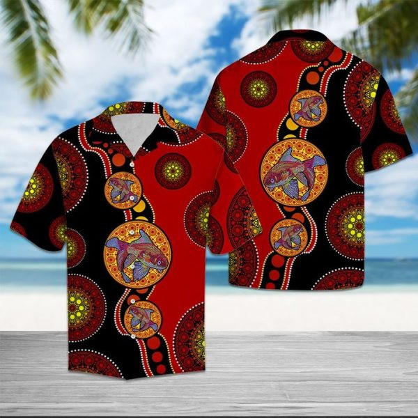 Koi Turquoise Circles Pattern Hawaiian Shirt | For Men & Women | Adult | HW6359