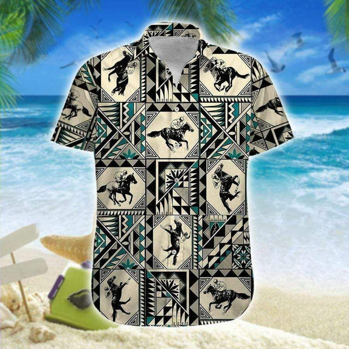 Horse Racing Native Pattern Hawaiian Shirt | For Men & Women | Adult | HW7636