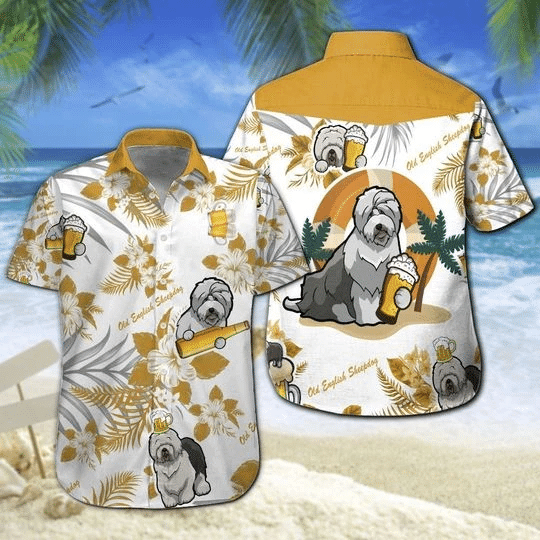 Old English Sheepdog Beer Hawaiian Shirt | For Men & Women | Adult | HW6483