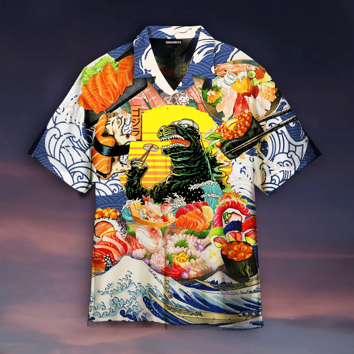 But First, Zilla King Eats Sushi Hawaiian Shirt | For Men & Women | Adult | HW4795