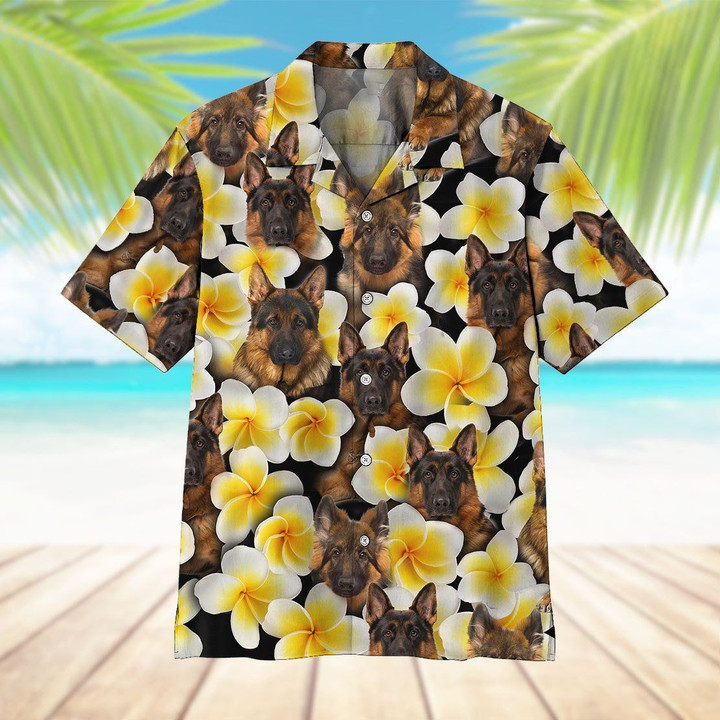 Plumeria German Shepherd Hawaiian Shirt | For Men & Women | Adult | HW6764