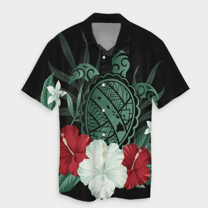 Map Turtle Hibiscus Polynesian Hawaiian Shirt | For Men & Women | Adult | HW6807
