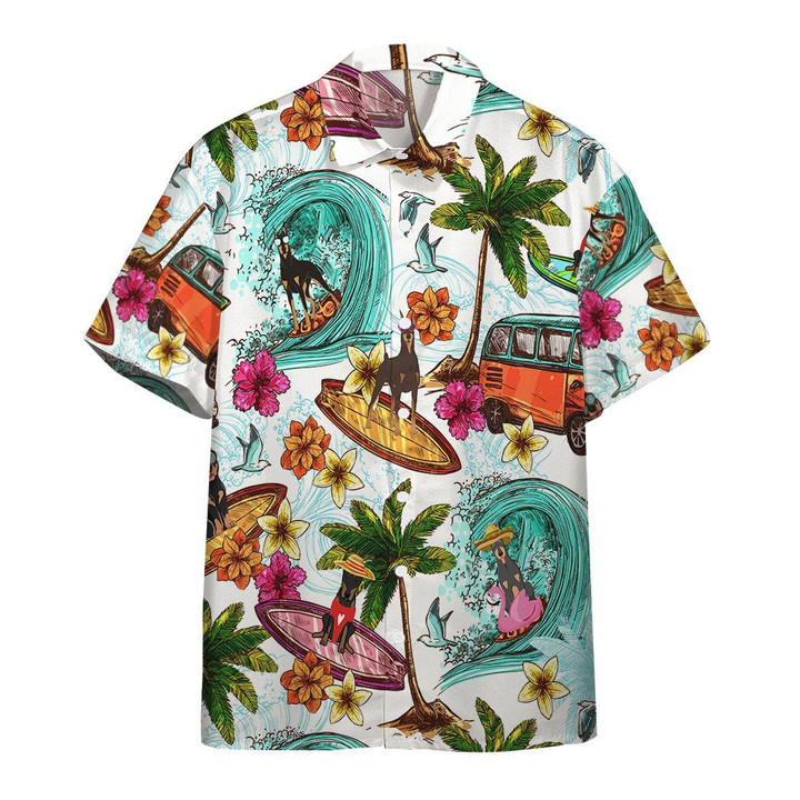 Enjoy Surfing With Doberman Pinscher Dog Hawaiian Shirt | For Men & Women | Adult | HW6435