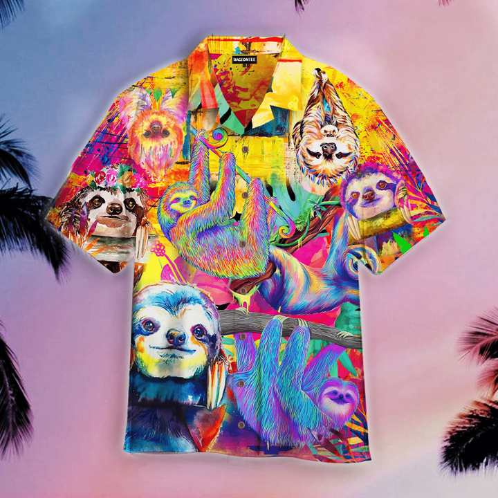 My Love Is Colorful Sloth Hawaiian Shirt | For Men & Women | Adult | WT1200