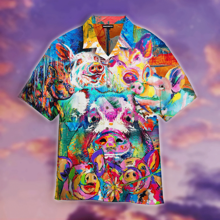 Pig Funny Colorful Hawaiian Shirt | For Men & Women | Adult | WT1300