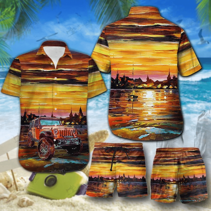 Jeep Hawaiian Shirt Set | Unisex | HS1111