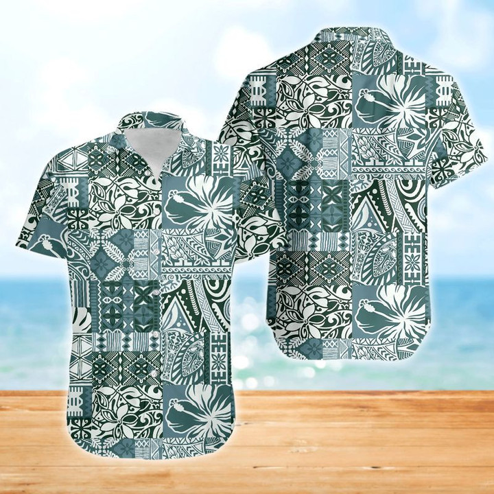 Blue Pattern Hawaiian Shirt | For Men & Women | Adult | HW6999