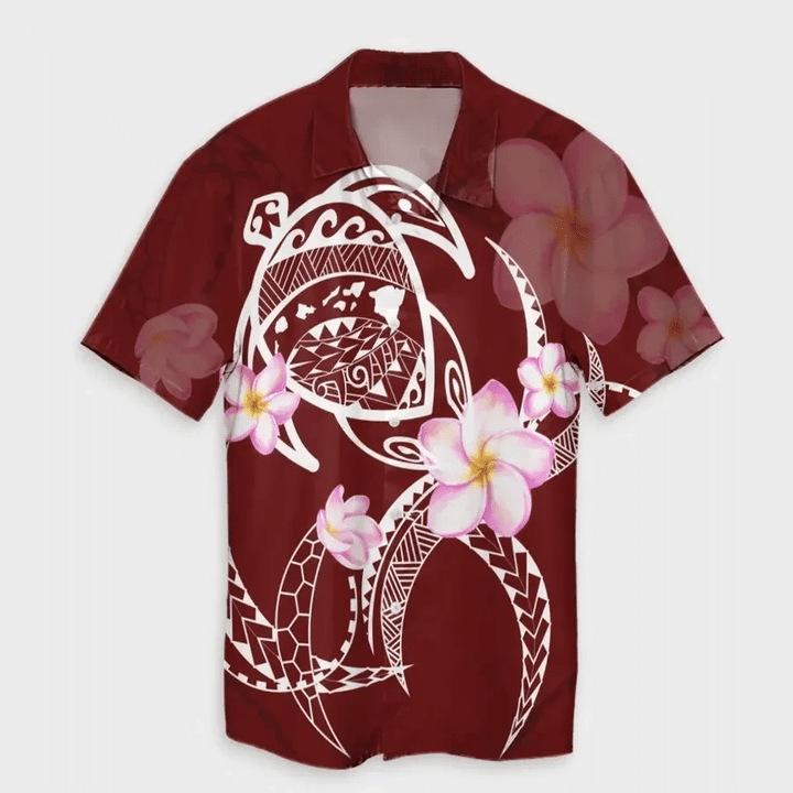 Map Plumeria Turtle Swim Polynesian Hawaiian Shirt | For Men & Women | Adult | HW6820
