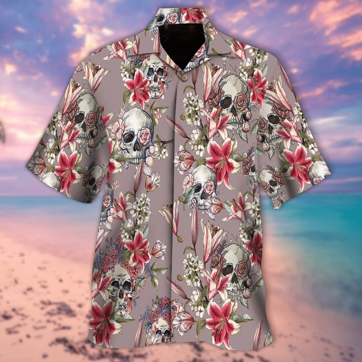 Skull Flowers Hawaiian Shirt | For Men & Women | Adult | HW6616