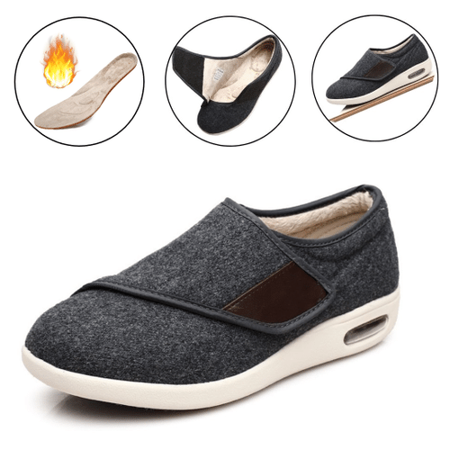 Jay&Jack Plus Size Winter Velcro Fur Lined Arch Support Shoes For Wide Swollen Feet - Sandra