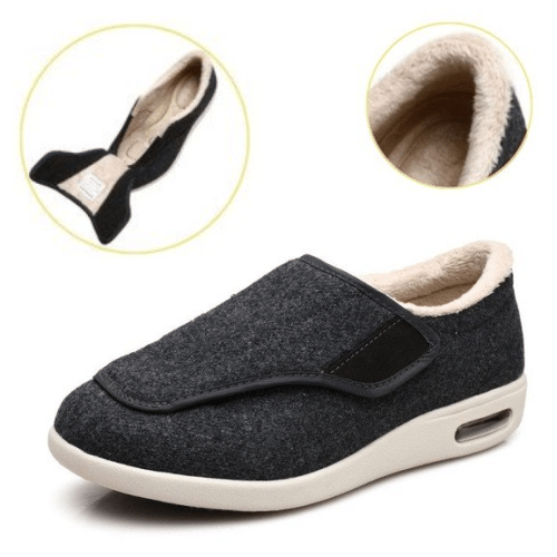 Jay&Jack Plus Size Winter Velcro Fur Lined Arch Support Shoes For Wide Swollen Feet - Jaime