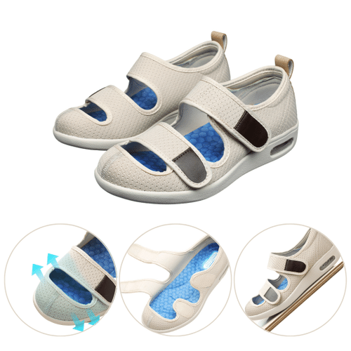 Demi™ - Wide Velcro Shoes for Diabetic Swollen Feet Flat Edema Plantar Fasciitis Bunions Women Comfortable Orthopedic Walking Shoes Plus Size