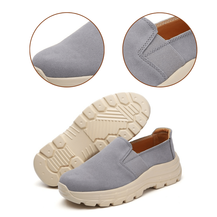 Tracy - Women's Slip On Platform Fashion Cushion Foam Sneakers Shoes with Arch Support and Elastic Gore