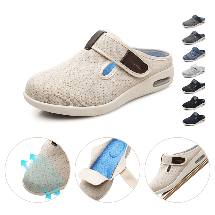 Denise™ - Wide Velcro Shoes for Diabetic Swollen Feet Flat Edema Plantar Fasciitis Bunions Women Comfortable Orthopedic Walking Shoes Plus Size