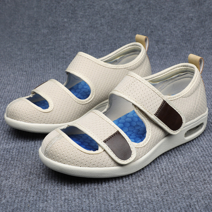 Demi™ - Wide Velcro Shoes for Diabetic Swollen Feet Flat Edema Plantar Fasciitis Bunions Women Comfortable Orthopedic Walking Shoes Plus Size