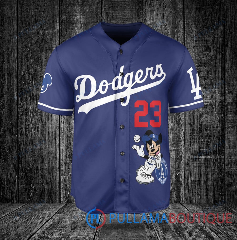 Disney Mickey Mouse x LA Dodgers Custom Name Baseball Jersey - Scesy