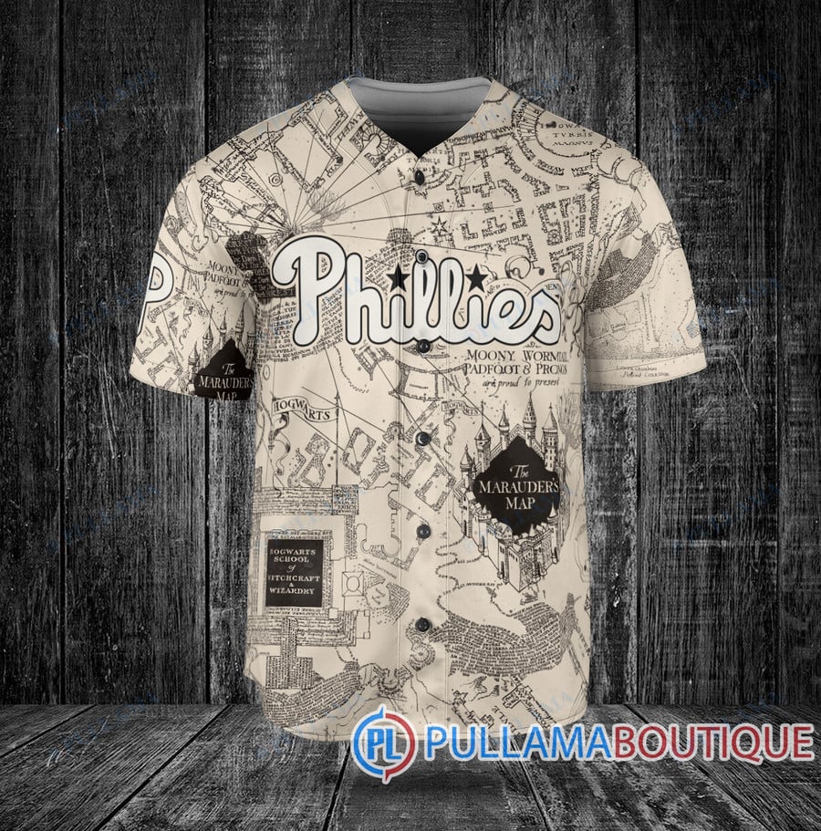 Phillies Harry Potter Marauders Map Baseball Jersey - Pullama
