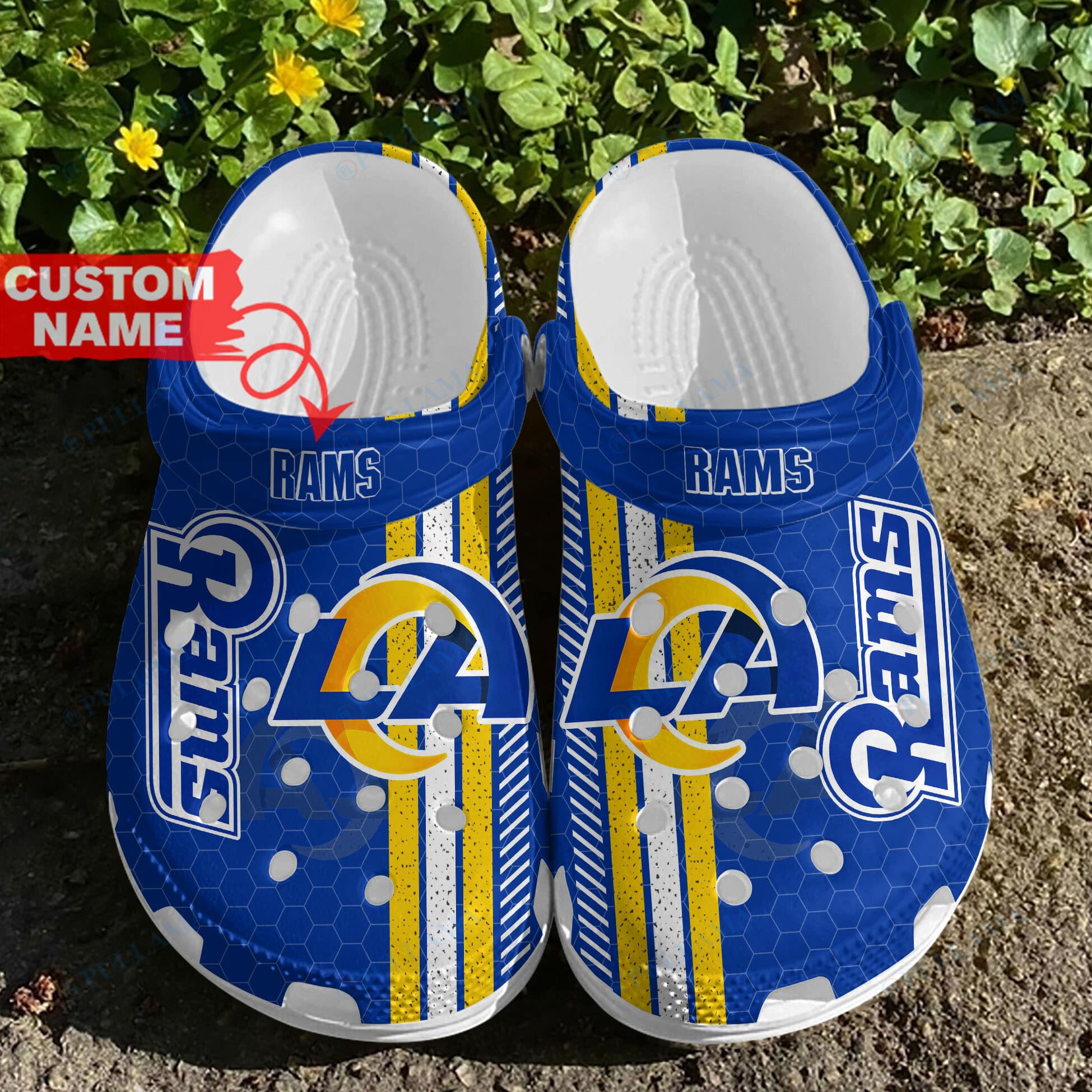 La Rams Clogs Custom NFL Los Angeles Rams Crocs - Add Your Personal Touch - Pullama