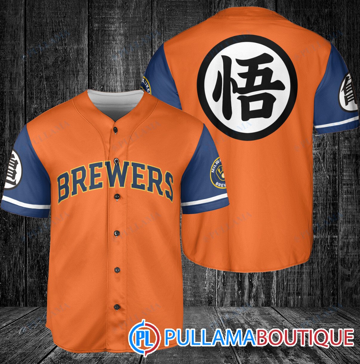 Dragon Ball Z Goku Baseball Jersey - Milwaukee Brewers - Pullama