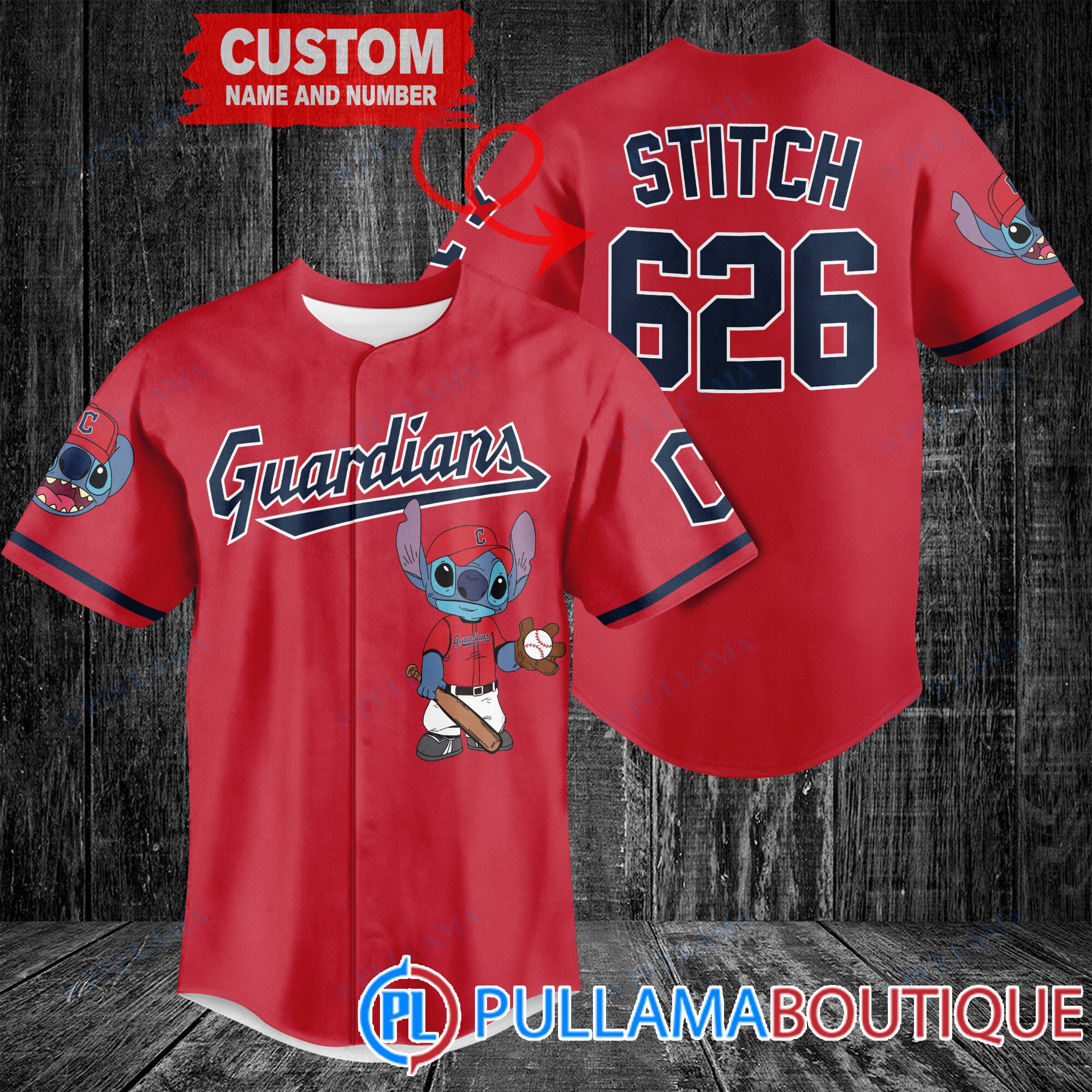 Stitch Cleveland Guardians Baseball Jersey 