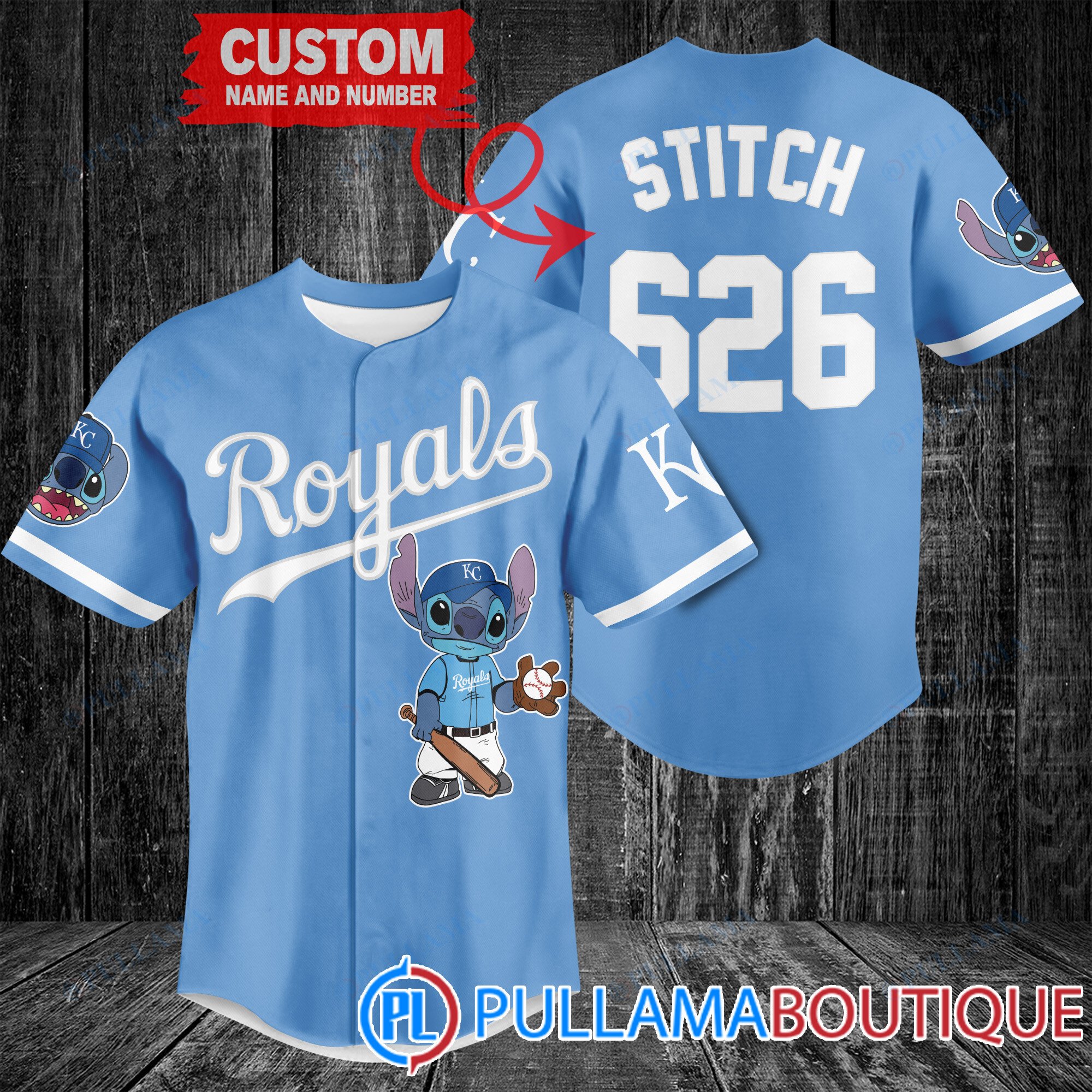 Custom Royals Jersey - Light Blue Stitch Baseball Gear - Pullama