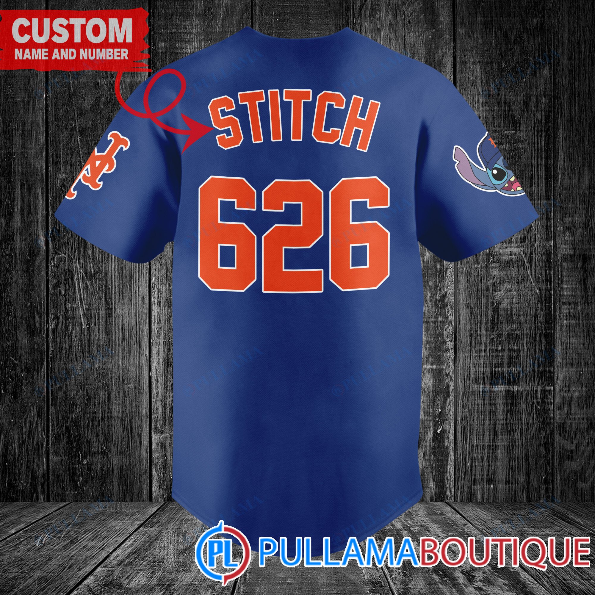 New York Mets Stitches Button-Down Raglan Replica Jersey - Royal