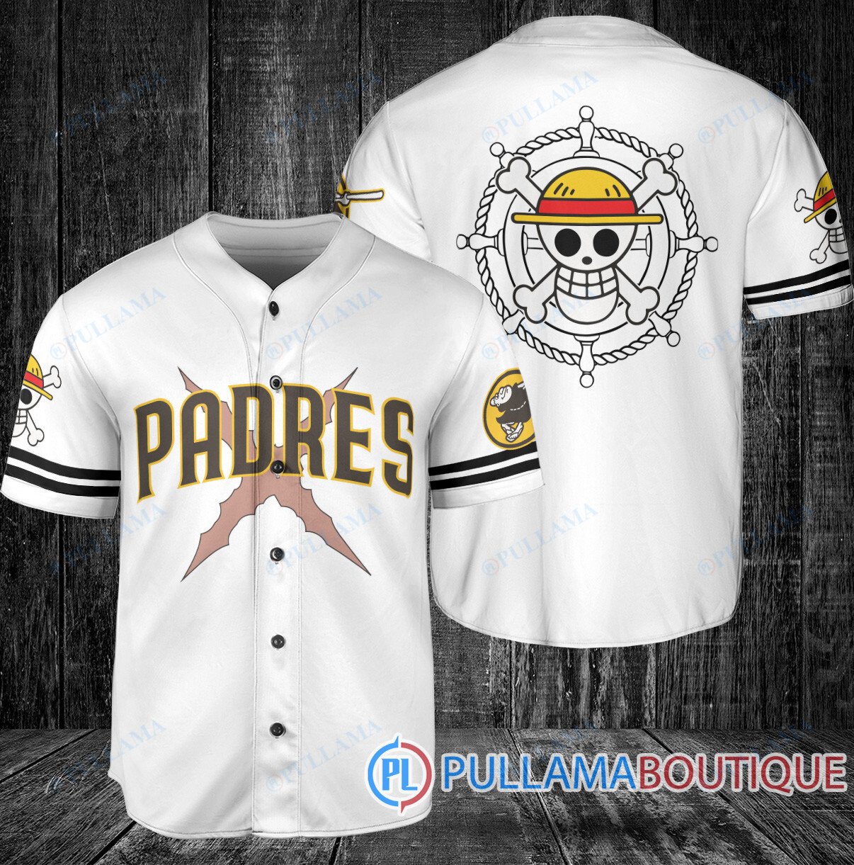 Luffy One Piece Straw Hats Padres Jersey - Shop Now! - Pullama