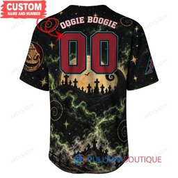 Arizona Diamondbacks Oogie Boogie with World Series Trophy Moonlit Burlap Custom Baseball Jersey
