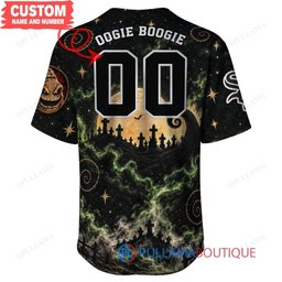 Chicago White Sox Oogie Boogie with World Series Trophy Moonlit Burlap Custom Baseball Jersey