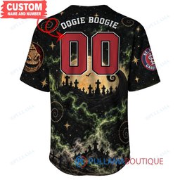 St.Louis Cardinals Oogie Boogie with World Series Trophy Moonlit Burlap Custom Baseball Jersey