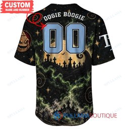 Tampa Bay Rays Oogie Boogie with World Series Trophy Moonlit Burlap Custom Baseball Jersey