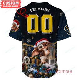 Milwaukee Brewers Gremlins with World Series Trophy Custom Baseball Jersey