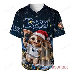 Tampa Bay Rays Gremlins with World Series Trophy Custom Baseball Jersey