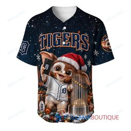 Detroit Tigers Gremlins with World Series Trophy Custom Baseball Jersey
