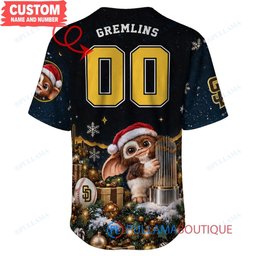 San Diego Padres Gremlins with World Series Trophy Custom Baseball Jersey