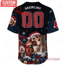 Boston Red Sox Gremlins with World Series Trophy Custom Baseball Jersey