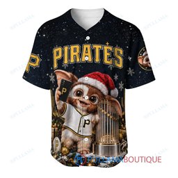 Pittsburgh Pirates Gremlins with World Series Trophy Custom Baseball Jersey