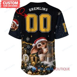 Pittsburgh Pirates Gremlins with World Series Trophy Custom Baseball Jersey